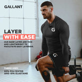 Gallant Men's Base Layer Top - Black/Red Layer With Ease.